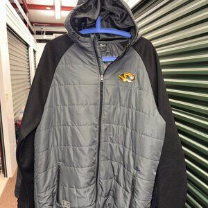 Missouri Tigers Jacket Adult XL Black Gray Quilted NCAA Sports Colosseum